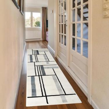 Imagem de 2 Tapete Porta Passadeira Corredor Luxo 57x180 Js Re Nap Vr (M60Nap Areia Marfim Bege Cinza - Ren Nap)