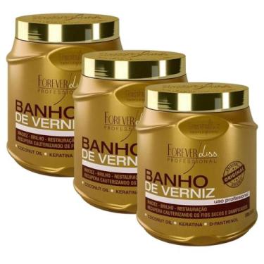 Imagem de Kit Mascara Forever Liss Banho de Verniz 1Kg com 3 Unidades