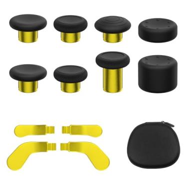Imagem de KD.FLY Kit De Substituição Para Joysticks Metal 13 Em 1 Xbox Elite Series 2, Inclui Magnéticos, Botões, Capas Silicone E Bolsa Armazenamento, Preto Dourado