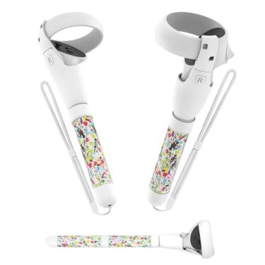 Imagem de VR Handle Attachment for Meta Quest, Extension Controller Accesories, Virtual Reality Headset, Gorilla Tag Long Arms Grips, for Beat Saber Better Experience (White Graffiti, Quest 2)