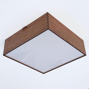 Imagem de Plafon quadrado 50cm moderno rustico 4 lâmpadas - Fábrica de Utilidade