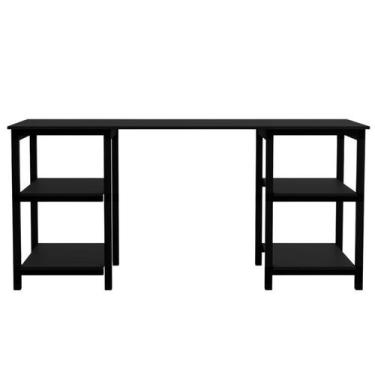 Imagem de Mesa Estudos Multiuso com Nichos Porta Objetos MDF Estilo Industrial A