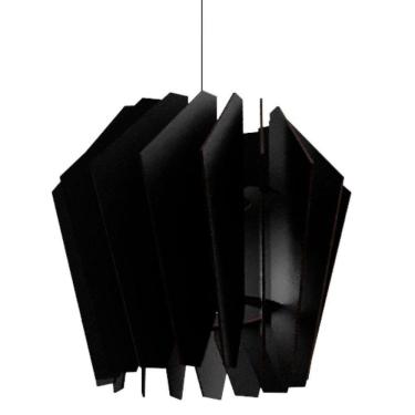 Imagem de Luminária Teto Tipo Pendente Espiral Mdf - Completa Cor: Preta