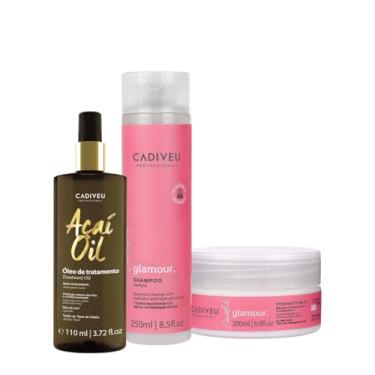 Imagem de Kit Cadiveu Profissional Essentials Glamour Shampoo Máscara e Açaí Oil 110 (3 produtos)