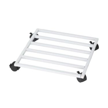 Imagem de predolo Suporte para vasos de flores com rodas, suporte para plantas, de ferro, bandeja para plantas, móvel para plantadores para escritório, jardim, Branco