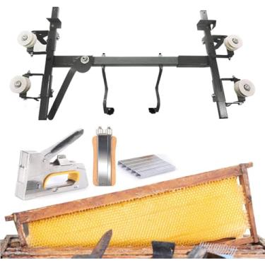 Imagem de Conjunto De Ferramentas De Instalação De Fio De Armação De Abelha - Kit De Rosqueamento De Armação De Mel De Apicultura Com Pistola De Pregos De Madeira Manual De Aço Inoxidável Tensor De A