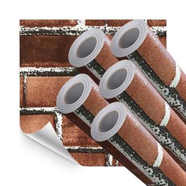 Imagem de Kit 14 Metros de Papel de Parede Lavavel Tijolo Rustico Vermelho - Ope