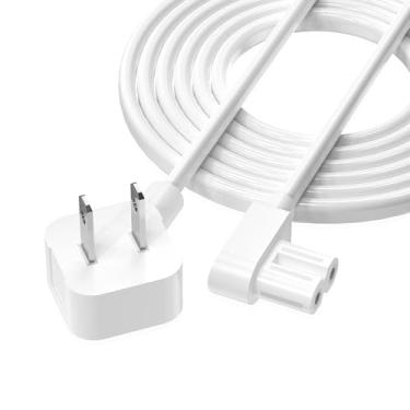 Imagem de AGVEE Cabo De Alimentação Tv 3 Metros, Ângulo 90 Graus Em Forma L, Certificado Pela Ul, Ca 2 Pinos Iec C7 C8, Compatível Com Samsung, Lg, Sony Insignia, Apple Lcd E Led, Vizio, Roku, Jbl Partybox, B
