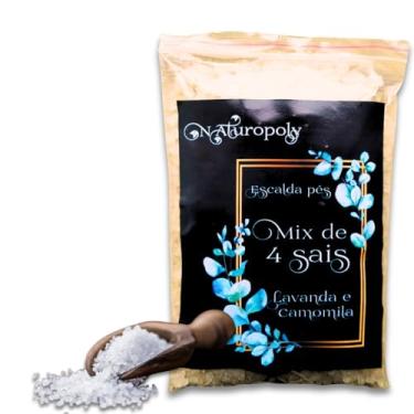 Imagem de Escalda Pés Premium 4 Sais Himalaia Epsom Marinho Quântico Lavanda Camomila 500g