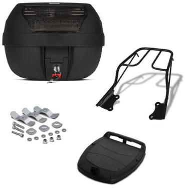 Imagem de Baú Bauleto Para Moto 28 Litros Pro Tork Com Bagageiro Fazer 250 2009 