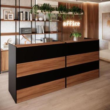 Imagem de Balcões para Atendimento Recepção Escritório 180 cm F5 - F5 Office G, 