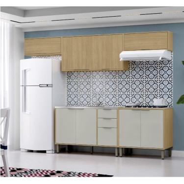 Imagem de Cozinha Modulada 5 Peças Vick Castanho Off White