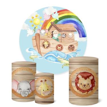 Imagem de Trio Capas Cilindro + Painel Redondo 1,50m Arca De Noé - Fadrix, K1ARC