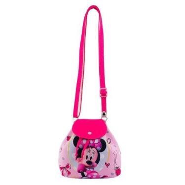 Imagem de Bolsa Tiracolo Minnie Rosa 16x8x17cm Disney - Taimes