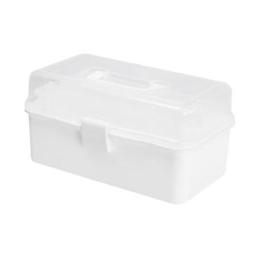 Imagem de ＫＬＫＣＭＳ Caixa para armazenar blocos de construção, recipiente versátil para crianças, organizador de brinquedos com tampa, Branco