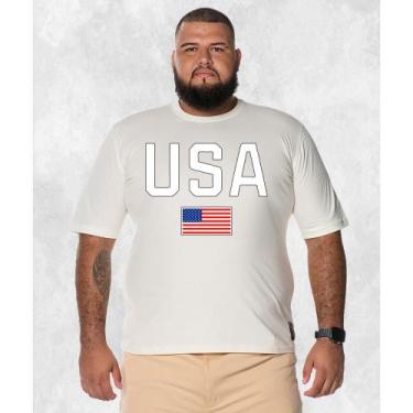 Imagem de Camiseta Plus Size Estampada Premium Algodão USA Bandeira - Nexstar, P
