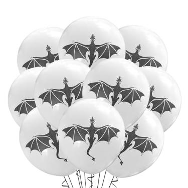 Imagem de Malayan Products Dragon Balloons 12 Count Latex, Magic Flying Medieval Creature Birthday Decoration, wyvern Theme Party, 12Inch Standard Size (White)