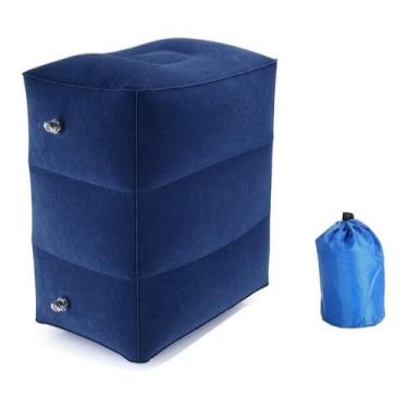 Imagem de Almofada Travesseiro De Apoio Inflável Descanso Para Pés Adutlos Suporte Crianças Avião Carro Ônibus Casa Escritório Viagem Longa