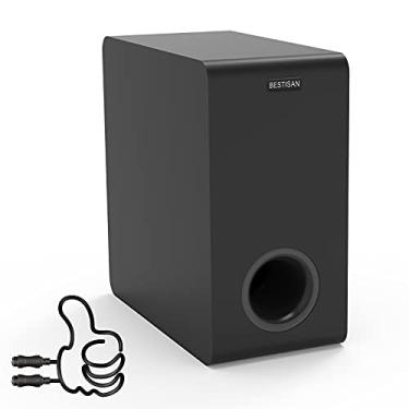 Imagem de BESTISAN - Subwoofer de áudio doméstico ativo de 6,5 polegadas, design compacto para receptor, graves profundos em preto