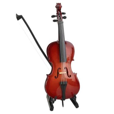 Imagem de SPYMINNPOO Modelo De Mini Violoncelo De Madeira Com Suporte, Violoncelo Decorativo De 4 Cordas, Para Amantes De Música, Exibição De Casa E Escritório (20cm)