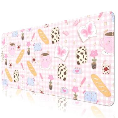 Imagem de AUPET Tapete de couro para mesa, tapete de mouse grande, antiderrapante, impermeável, protetor de mesa para escritório, casa, jogos (lindos fragmentos diários, 35 x 15 cm)