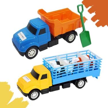 Imagem de Kit 2 Brinquedos Caminhão Com Pá + Caminhão Boiadero Menino Carrinho Fazendinha