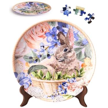 Imagem de PieceRelax Prato Quebra-Cabeça 3D Com 124 Peças - Flores De Coelho Da Páscoa - Presente Exclusivo E Decoração Para Casa Com Peças De Quebra-Cabeça De Plástico [Pl1009]