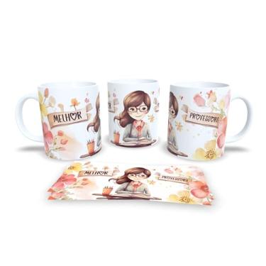 Imagem de Caneca branca dia dos professores floral (14096)