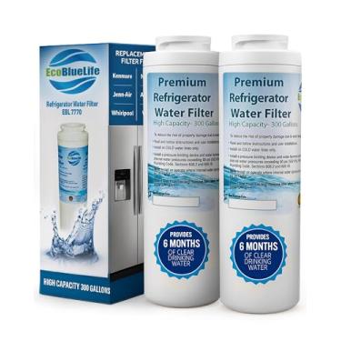 Imagem de EcoBlueLife Substituição do filtro de água do refrigerador - Certificado para redução de cloro e conformidade sem chumbo Filtro de água para geladeira compatível com Amana, Maytag Pur, UKF8001,
