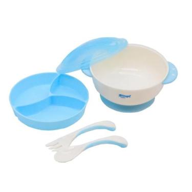 Imagem de Kit alimentação baby - bowl com tampa e talheres zoop toys