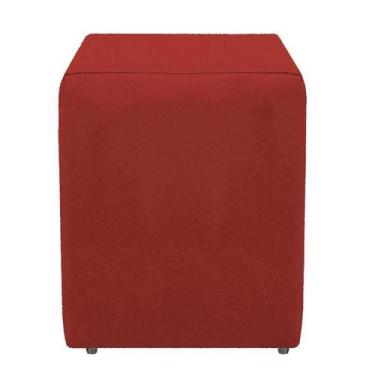 Imagem de Puff Puf Quadrado Suede Vermelho Decorativo Para Sala Quarto - Decore.