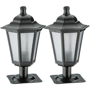 Imagem de 2 Balizadores de Piso Lente Fosca Luminárias Jardim Muro Alumínio Preto Área Externa Dital