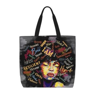 Imagem de ABC ARTES Bolsa feminina afro-americana, bolsa de ombro leve para viagens, trabalho, academia, Curl Magic 2, One Size