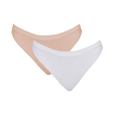 Imagem de Kit 2 Calcinhas Tanga Hanes 1148 Rosé/Branco - GG, GG, Rosé, Branco