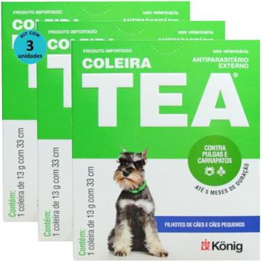Imagem de Coleira Contra Pulgas E Carrapatos Para Cães Pequenos Kit com 3 - Koni