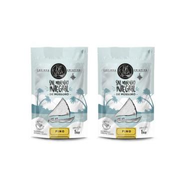 Imagem de Kit 2 Sal Marinho BR Spices Integral Mossoró Fino Pouch 1KG