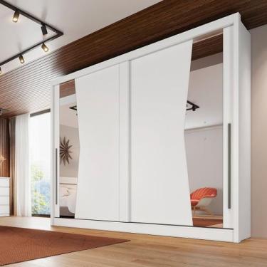 Imagem de Roupeiro novo horizonte geom plus 2 portas 6 gavetas com espelho branc