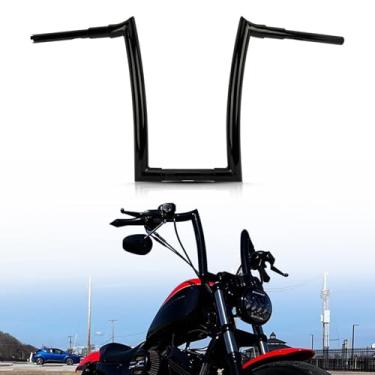 Imagem de Ape Hanger Motorcycle Handlebars - Ohhmoto 1-1/2" 1.5 inch Hanger Bar for Dyna Softail Sportster XL 883 1200 Most Year,for 1994-2023 Road King and for 1998-2013 Road Glide 16" Rise