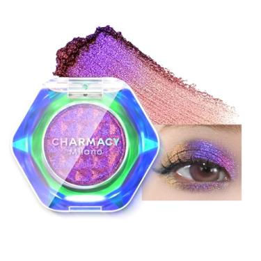 Imagem de CHARMACY Sombra com glitter multicromático, pigmentação intensa, camaleão, cintilante, iluminador brilhante, maquiagem duocromática, acabamentos multireflexivos, maquiagem metálica para os olhos #02