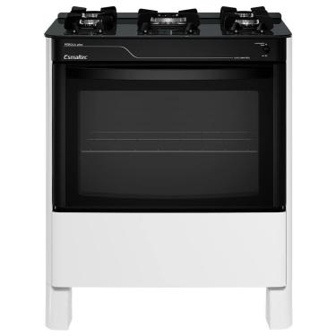 Imagem de Fogão a Gás Mesa de Vidro  Limpa Fácil e Acendimento Automático Esmaltec Pérola Glass 5 Bocas Branco