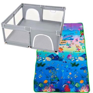 Imagem de Kit Cercadinho Bebe com Tapete Térmico - JOCENTER IMPORTS