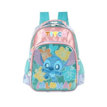 Imagem de Mochila Costas Stitch Disney Meninas Kids Escolar Infantil, Turquesa