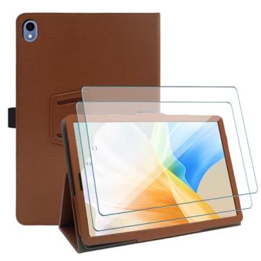 Imagem de Capa inteligente de couro PU para Walmart Onn 8 polegadas Gen 4 2024 com suporte fólio despertar/hibernar automático com alça de mão e suporte vem com protetor de tela de vidro temperado para Onn 8 4ª