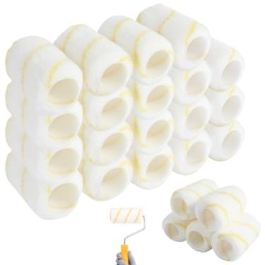 Imagem de Tzdxfgl 24 peças de capa de rolo de pintura de microfibra para soneca 10 cm capa de rolo de pintura de casa reutilizável tinta seca pintura de teto para moldura de pincel parede teto