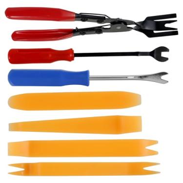 Imagem de Tzdxfgl Conjunto de 7 peças de alicate de clipe automático de aço para remoção de rebite de carro, ferramenta de remoção de rebite, kit de ferramentas de remoção multiuso para painel de porta
