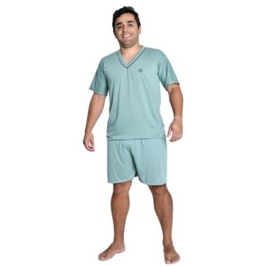 Imagem de Pijama Masculino Verão Camisa Lisa com Short Curto - Pérola Pijamas, G