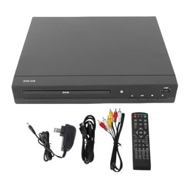 Imagem de Fockety Leitor de DVD, Interface Multimídia HD com Upscaling 1080P, Porta USB, Leitor de DVD Compacto com Controle Remoto, Portátil, SVCD, VCD, CD, DVD Player para TV e Projetor (Plugue nos EUA)