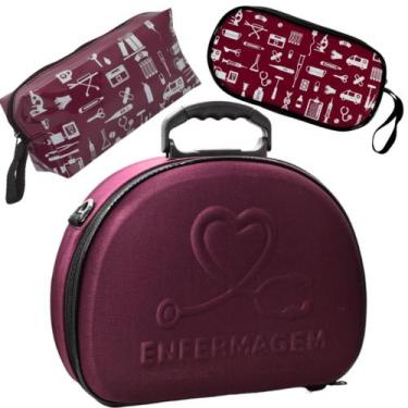 Imagem de Kit Maleta Médica Bolsinha Case Aparelho Pressão Estetoscópio Enfermag