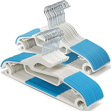 Imagem de Tinfol 15 cabides de plástico que economizam espaço, cabides secos e úmidos com almofadas antiderrapantes – cabide resistente perfeito para roupas íntimas de pano, calças, camisas e suéteres