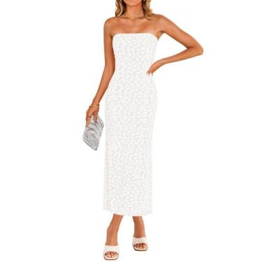 Imagem de Vestido feminino ZESICA 2025, boho, floral, bodycon, branco